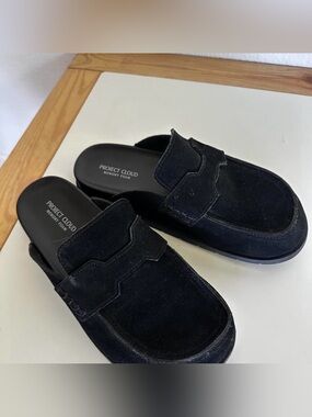 Black Suede Mules